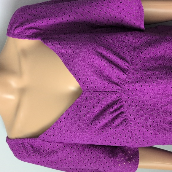 NWT Addition Elle Purple Eyelet Fit & Flare Babydoll Dress NWT 1X - Picture 6 of 16